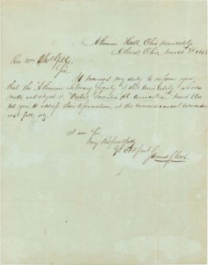 Autographed Letter signed by Samuel S. Cox -1843 dated Autograph
