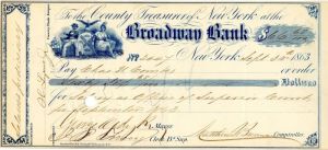 George Opdyke signed Check