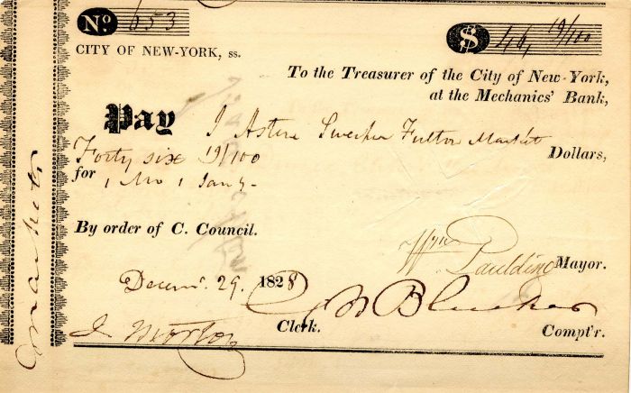 Payment Order signed by Wm. Pauldine