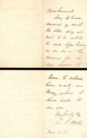 Letter signed by  L.P. Morton - Autograph