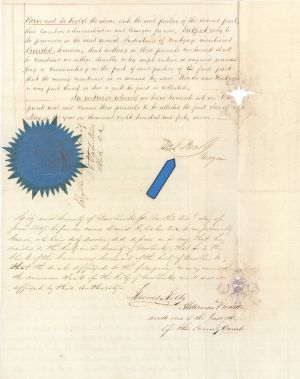 Wm. J. Brady signed Document dated 1847 - Autographs