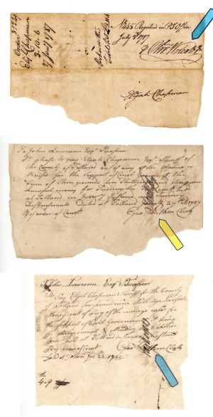 1787-1788 Dated Two Pay Orders Signed by Oliver Wolcott Jr. and George Pitkin - Connecticut - American Revolution