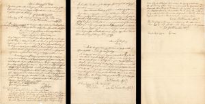 Jonathan Trumbull signs Indictment for Carnal Knowledge of Hannah Armstrong 5 times dated 1745 - Autographs