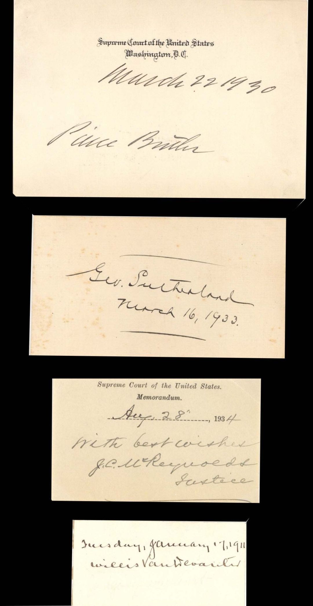 4 Horsemen Signatures - 1911-1934 dated Autograph