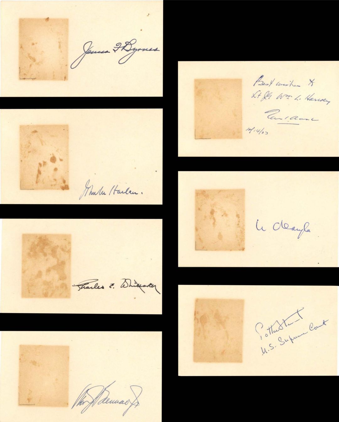 7 Cards signed by Supreme Court Justices - Autograph