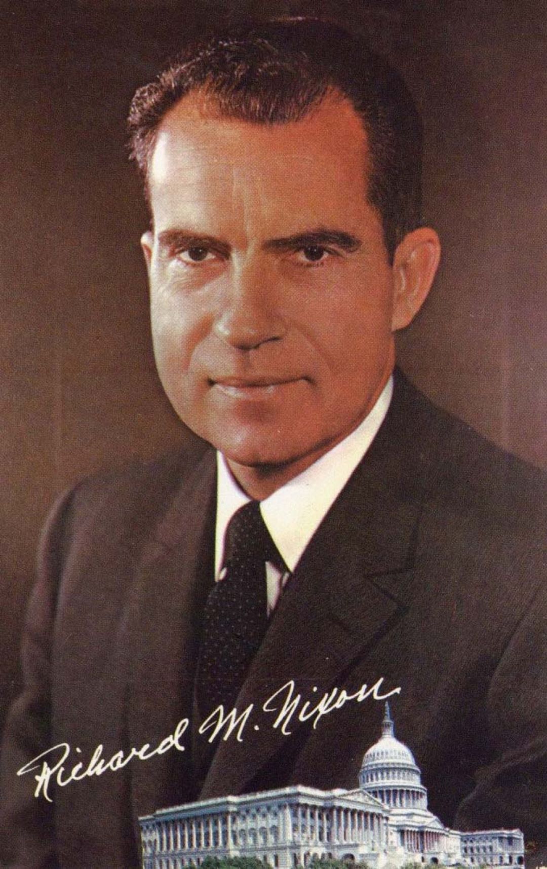 Richard Nixon Card with printed signature -  Autograph of Famous People