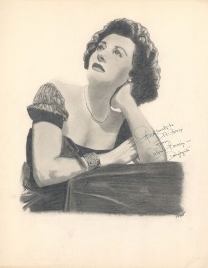 Signed Sketch of Arlene Francis - Autograph