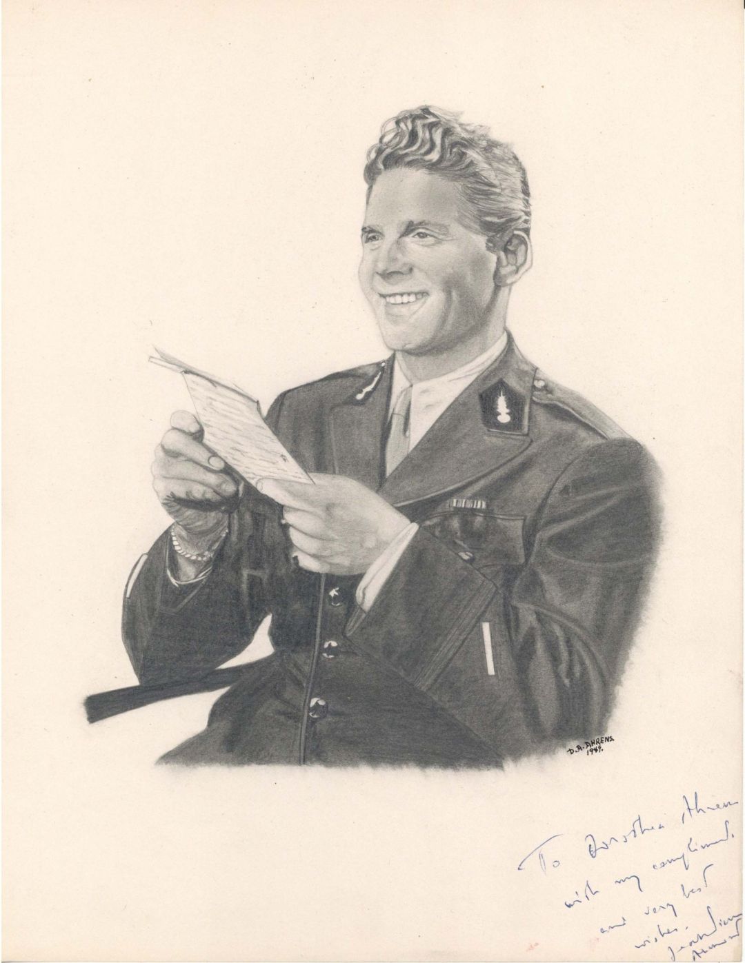 Signed Portrait of Jean-Pierre Aumont - Autograph