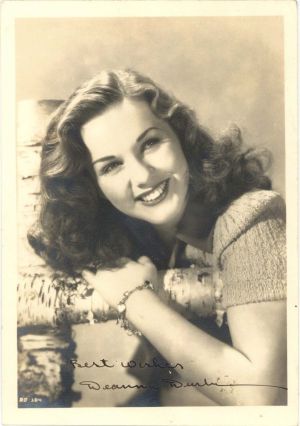 Deanna Durbin signed Portrait - Autograph Photo