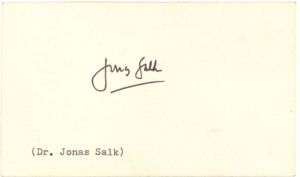 Jonas Salk Signed Paper - Autograph - SOLD