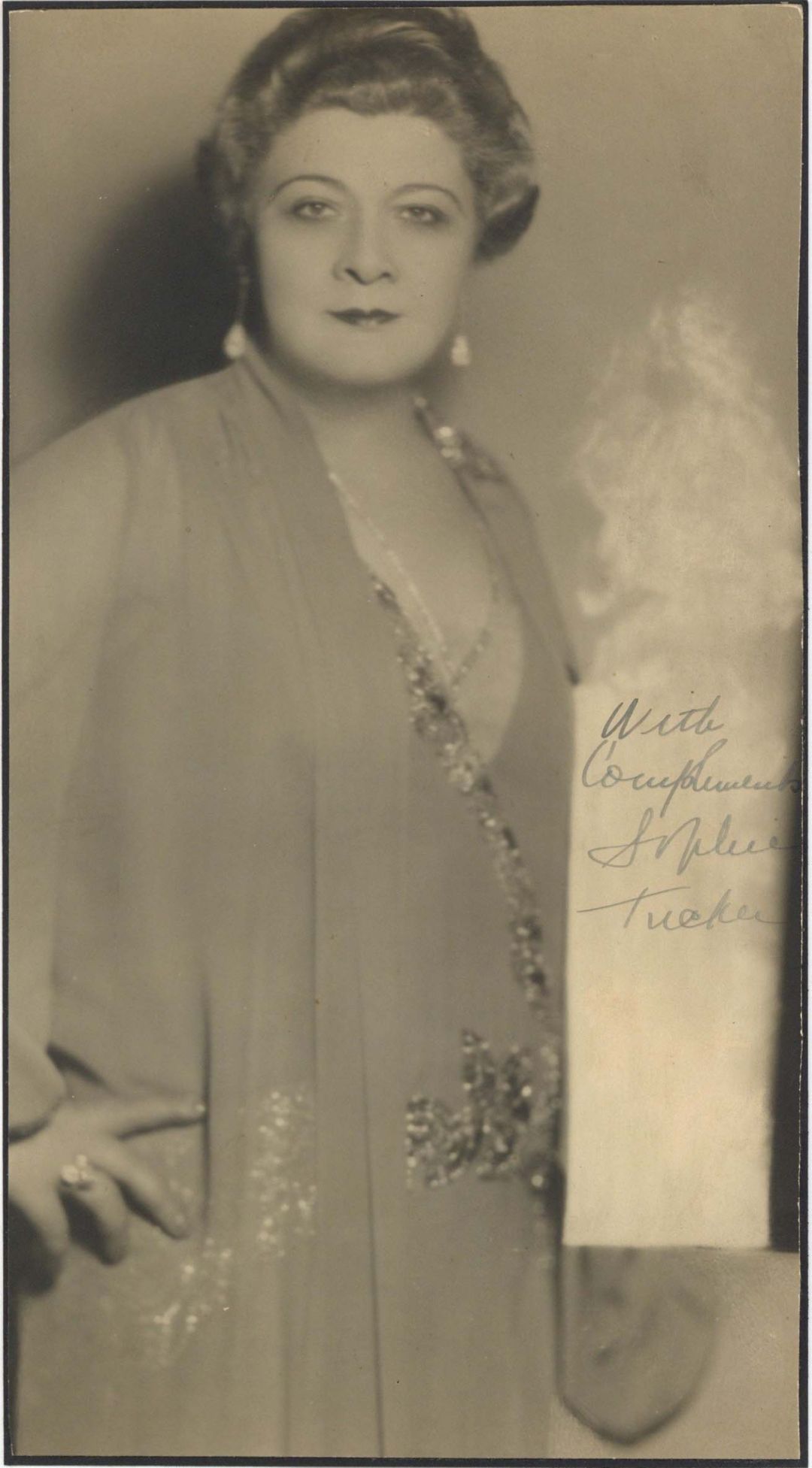 Sophie Tucker Signed Photograph - Autograph