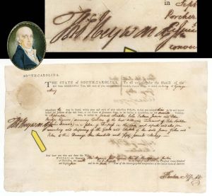 Legal Document signed by Thomas Heyward Jr. - Signer of the Declaration of Independence - 1785 dated Autograph