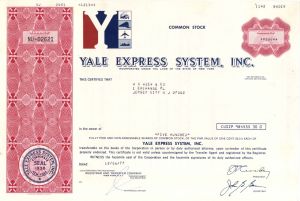 Yale Express System, Inc. - 1970's Express Stock Certificate