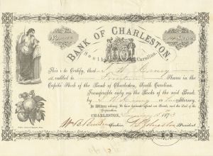 Bank of Charleston - Stock Certificate