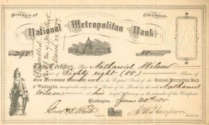 National Metropolitan Bank - Stock Certificate