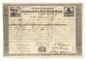 Commercial and Rail Road Bank - 1841 dated $2,505.50 Bond