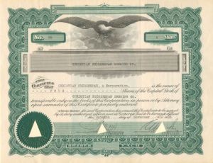 Christian Feigenspan Brewing Co. - Stock Certificate