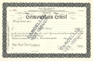 Trimountain Trust - Unissued Stock Certificate
