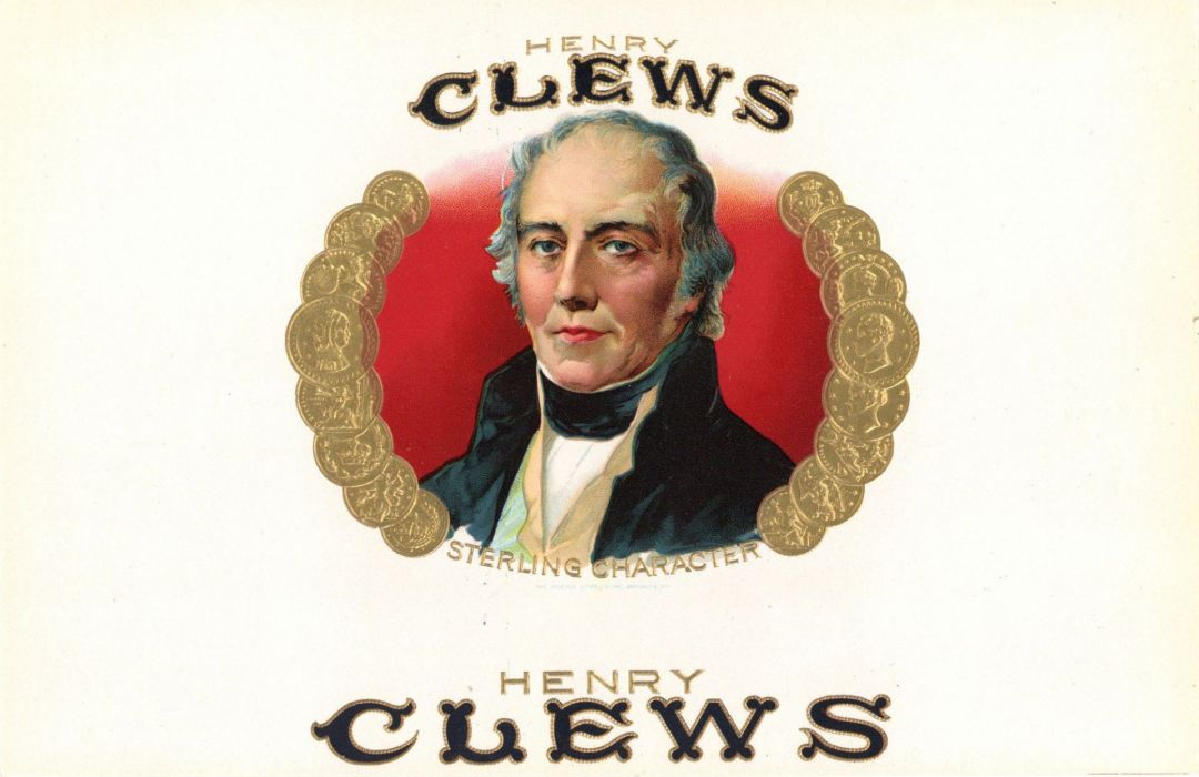 Henry Clews - Cigar Box Label - <b>Not Actual Cigars</b>