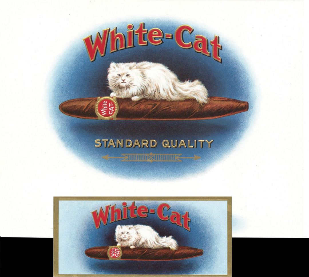 Cigar Box Label White-Cat - <b>Not Actual Cigars</b>