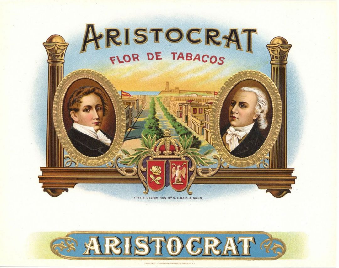 Aristocrat - Cigar Box Label - <b>Not Actual Cigars</b>