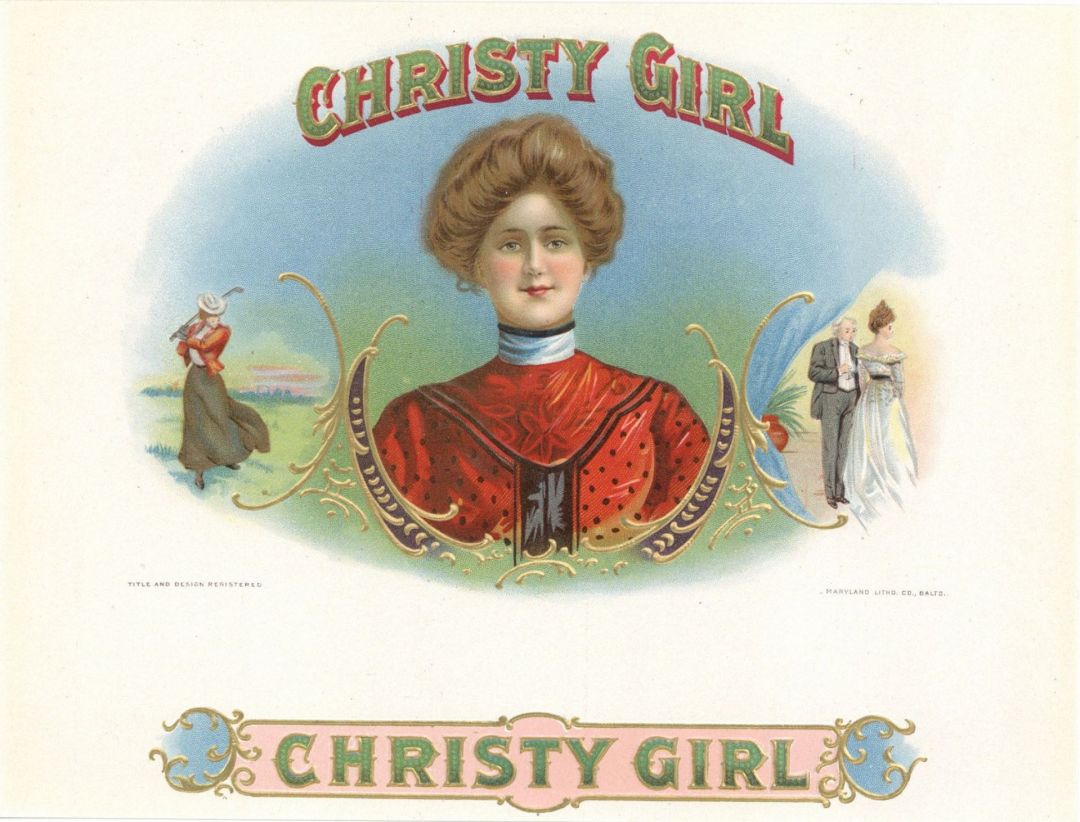 Christy Girl - Cigar Box Label - <b>Not Actual Cigars</b>