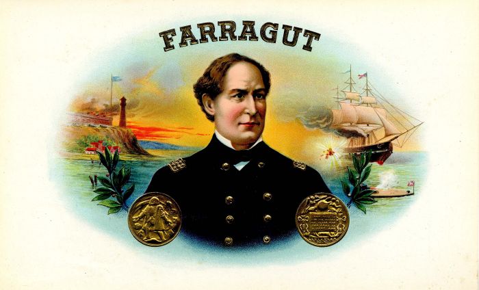 Farragut - Cigar Box Label - <b>Not Actual Cigars</b>