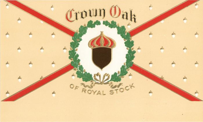 Crown Oak - Cigar Box Label - <b>Not Actual Cigars</b>