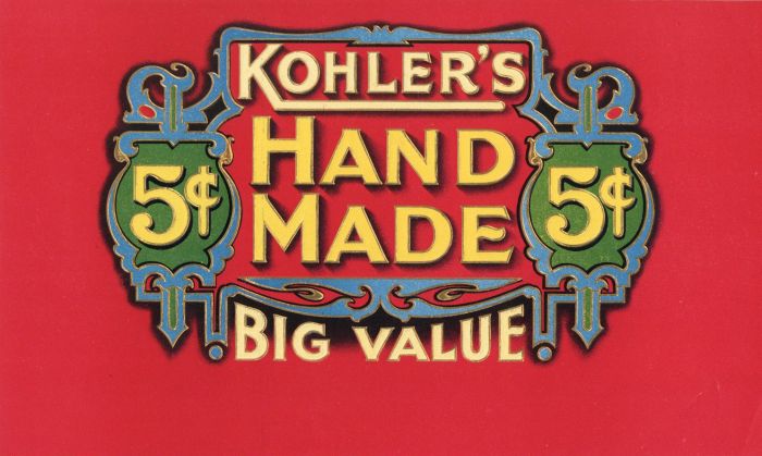 Kohler's - Cigar Box Label - <b>Not Actual Cigars</b>