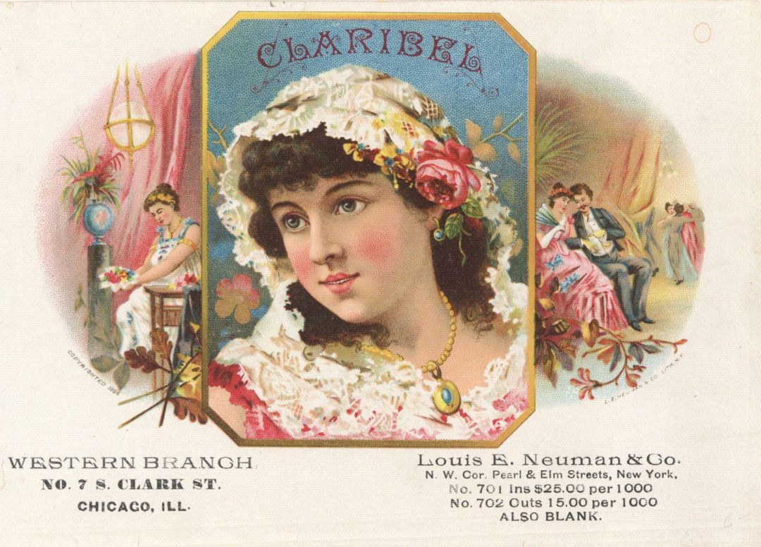 Claribel - Cigar Box Label - <b>Not Actual Cigars</b>