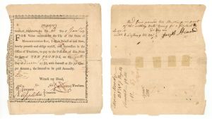 1777 Massachusetts Payment Order - Colonial Bonds