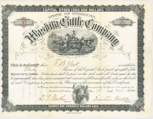 Washita Cattle Co. - Stock Certificate