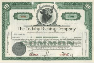 Cudahy Packing Co. - Specimen Stock Certificate