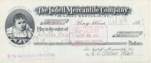 Isdell Mercantile Co. - 1897 dated Check