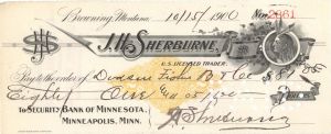 J.H. Sherburne -  1900 dated Check