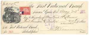 First National Bank of Havre De Grace - Havre De Grace, Maryland - 1880-90's dated Check - Baltimore, Maryland