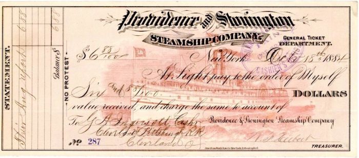 Providence and Stonington Steamship Co. - Checks