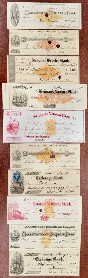 Group of 10 Different Checks with Revenues - Americana