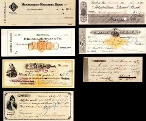 Group of 7 Checks dated 1830's-1920's - Americana