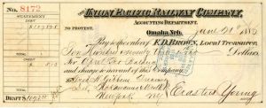 Union Pacific Railway Co. - Railroad Check