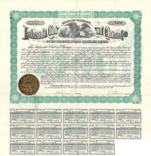 Lakeside Club of Chicago  - 1893 dated $100 Bond