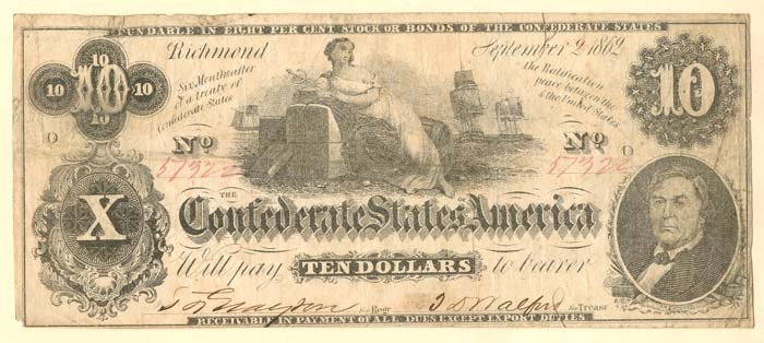 Confederate $10 Note