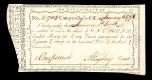 1791-92 dated Andrew Kingsbury signed Payment Note - Post American Revolutionary War