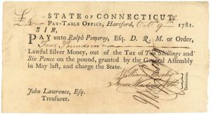Revolutionary War Pay Order - Deputy Quarter Master - Extremely Popular - American Revolution