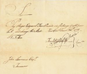 Samuel Wyllys signed 1770's dated Revolutionary War Dated Manuscript Pay Order - Americana