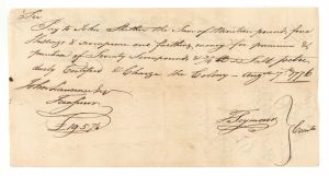 1776 dated Revolutionary War Document for Salt Petre