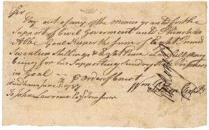 1788 Pay Order for Supporting Prisoners in "goal" aka Jail - Signed by William Pitkin IV - Connecticut - American Revolutionary War