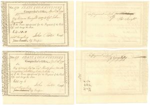 Pair of State of Connecticut Pay Order dating 1795-1797 - Connecticut - American Revolutionary War Bond