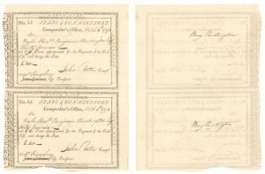 Pair of Pay Orders Issued to Benjamin Huntington and Signed by him and Andrew Kingsbury and John Porter - Connecticut Revolutionary War Bonds