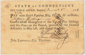 1780's dated Pay Order Signed by Oliver Wolcott Jr.- Connecticut - American Revolutionary War